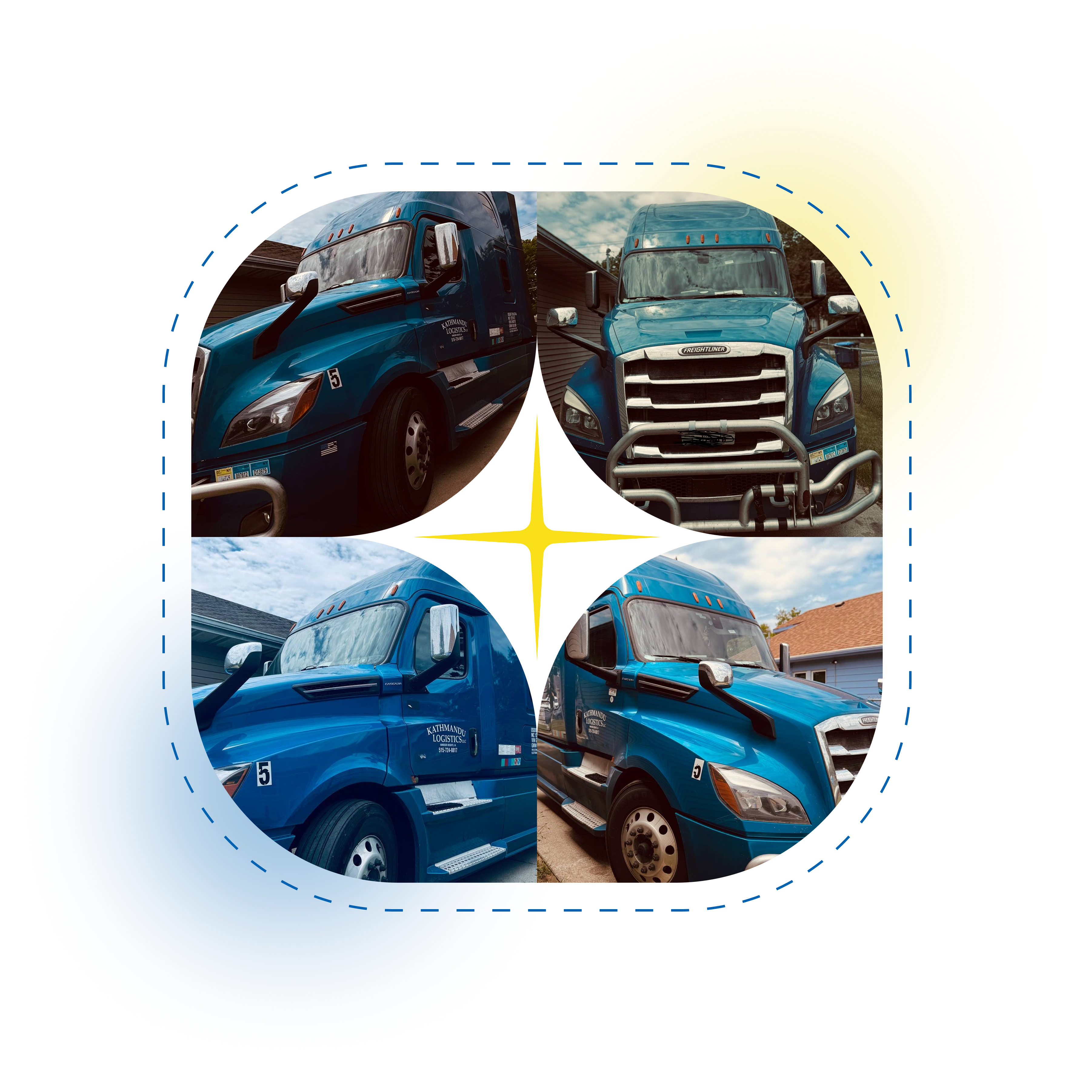 Decorative 4-image truck collage